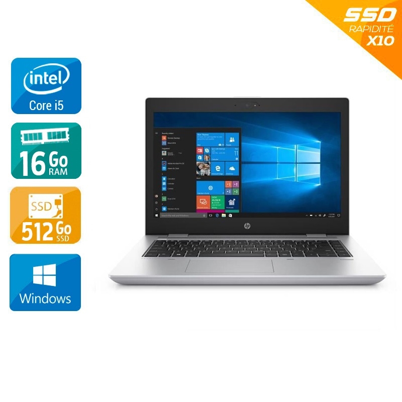 HP ProBook 640 G4 14'' i5 Gen 7 - 16Go RAM 512Go SSD Windows 10 - Etat du Produit : État correct  État correctOccasion certifiée reconditionnée