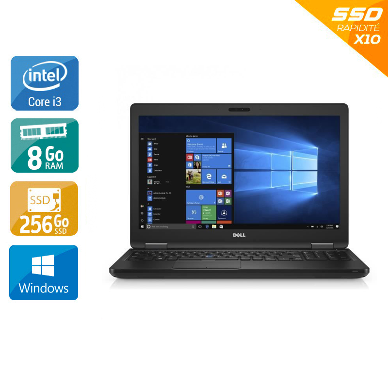 Dell Latitude 5580 15,6" i3 Gen 6 - 8Go RAM 256Go SSD Windows 10