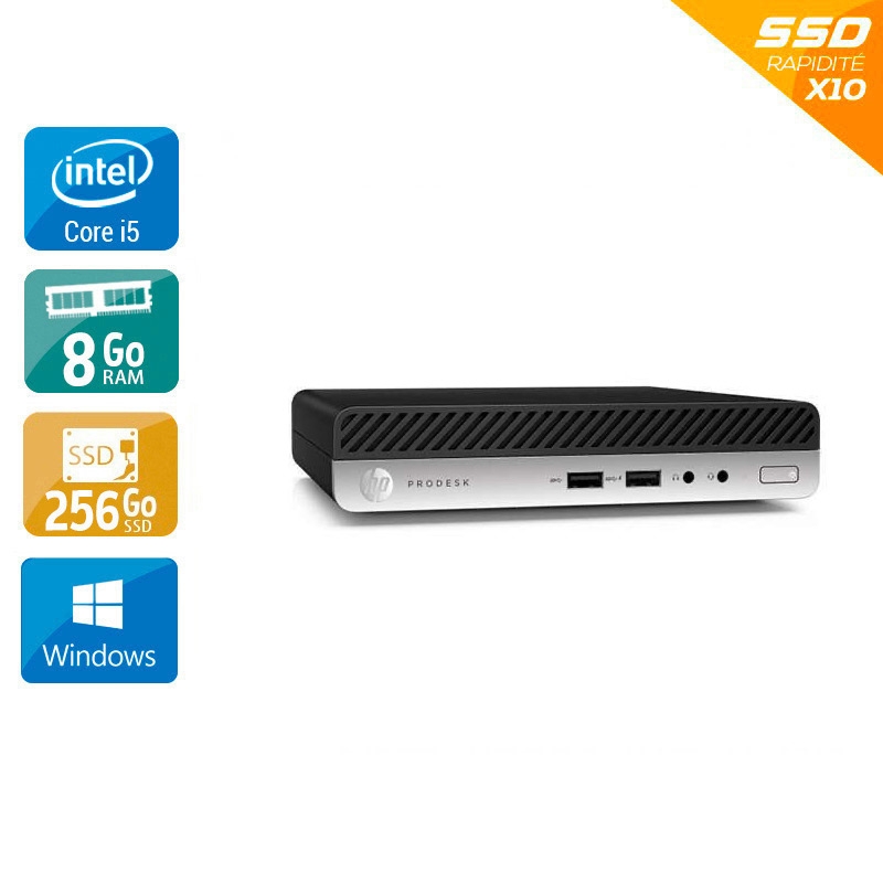 HP ProDesk 400 G4 Mini i5 Gen 8 - 8Go RAM 256Go SSD Windows 11 Pro