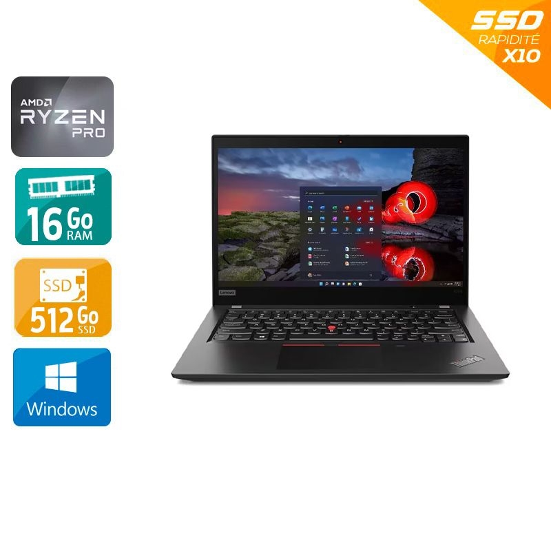 Lenovo ThinkPad X395 13,3'' Ryzen 5 Pro -16Go RAM 512Go SSD Windows 11 Pro  État correctOccasion certifiée reconditionnée Bon état -  reconditionné disponible sur Kiatoo