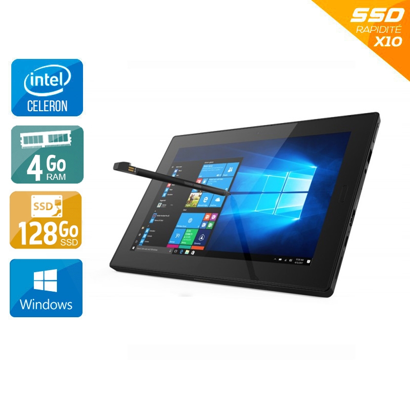 Lenovo Tablet 10 Tactile 10" Celeron N4100 4Go RAM 128Go SSD Windows 10 Pro + Stylet + Housse de protection NEUF