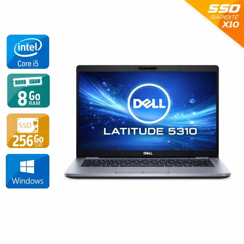 Dell Latitude 5310 13,2'' i5 Gen 10 - 8Go RAM 256Go SSD Windows 11 - Etat du Produit : État correct  État correctOccasion certifiée reconditionnée Bon état -  reconditionné disponible sur Kiatoo