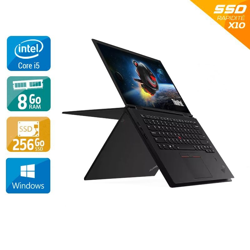 Lenovo ThinkPad X1 Yoga G3 14'' i5 Gen 8 8Go RAM 256Go SSD Windows 11 - Etat du Produit : Bon état  Bon étatOccasion certifiée reconditionnée